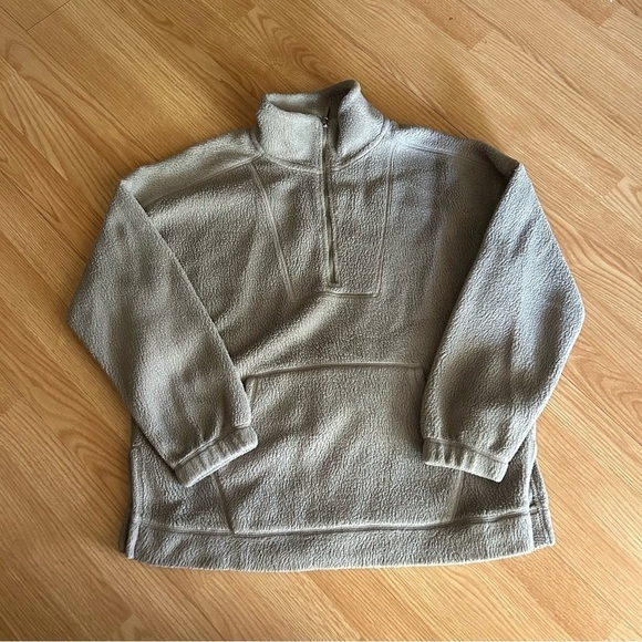Old Navy Gray Basalt Sherpa 1/2 Zip Pullover Women’s Small - Picture 1 of 9